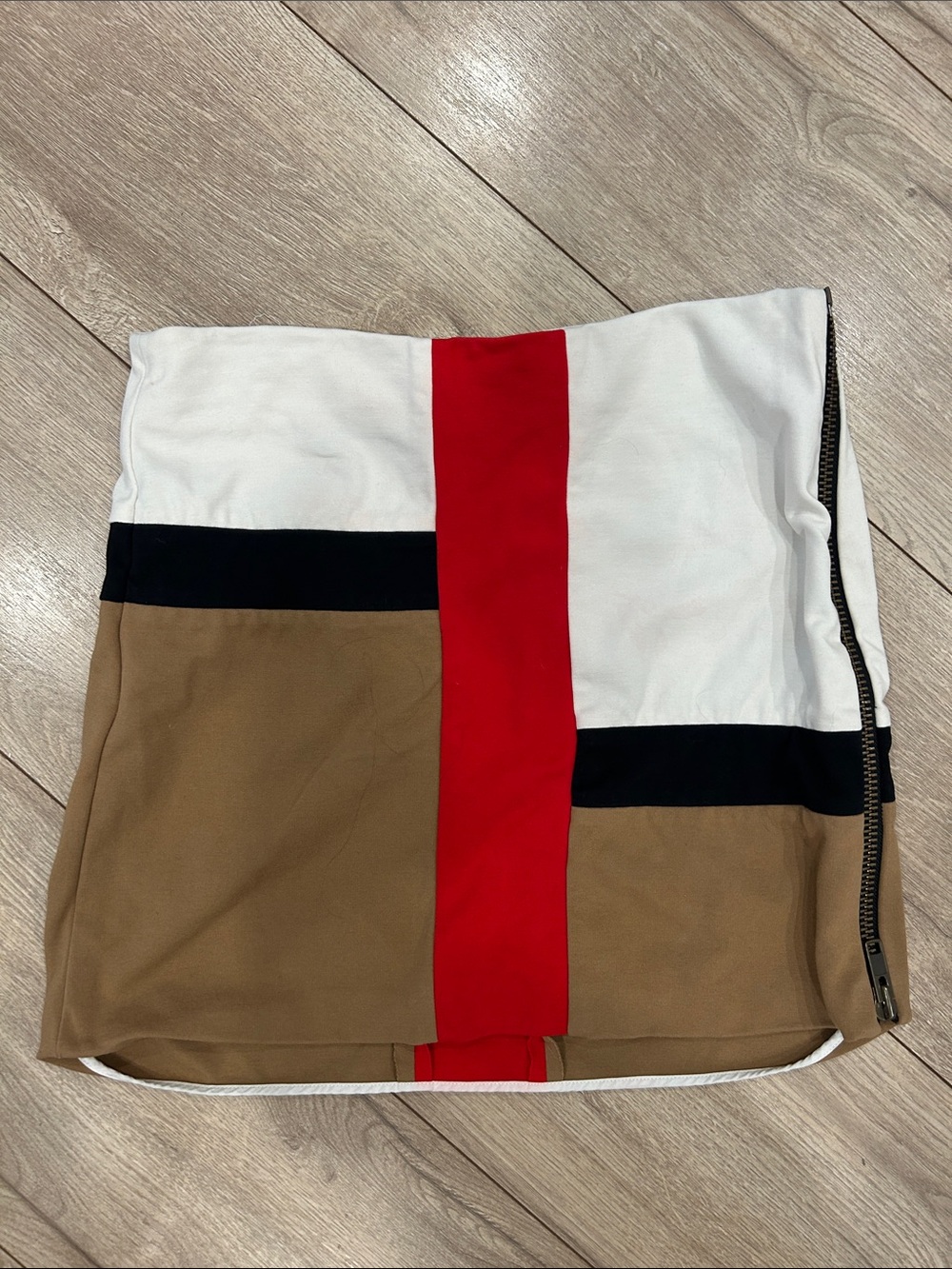 Diane VonFurstenberg Colorblock Skirt in White, Red, Tan